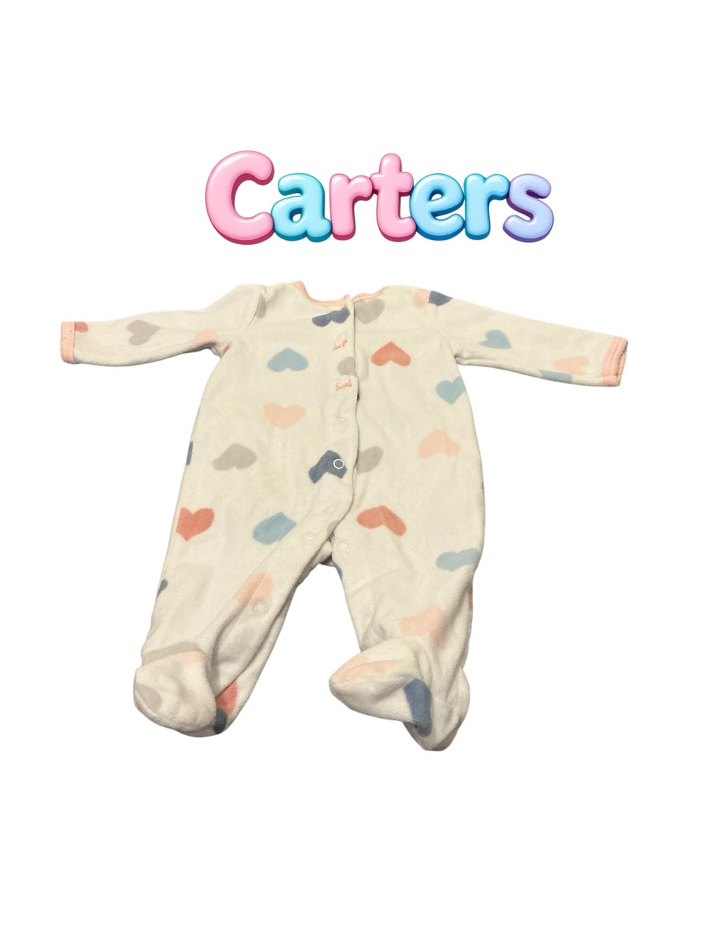 Carter's Cream Footed One-Piece with Pastel Heart Print size 3m